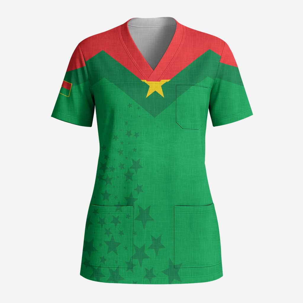 Custom Burkina Faso Football Scrub Top Go Champions Les Etalons - Wonder Print Shop