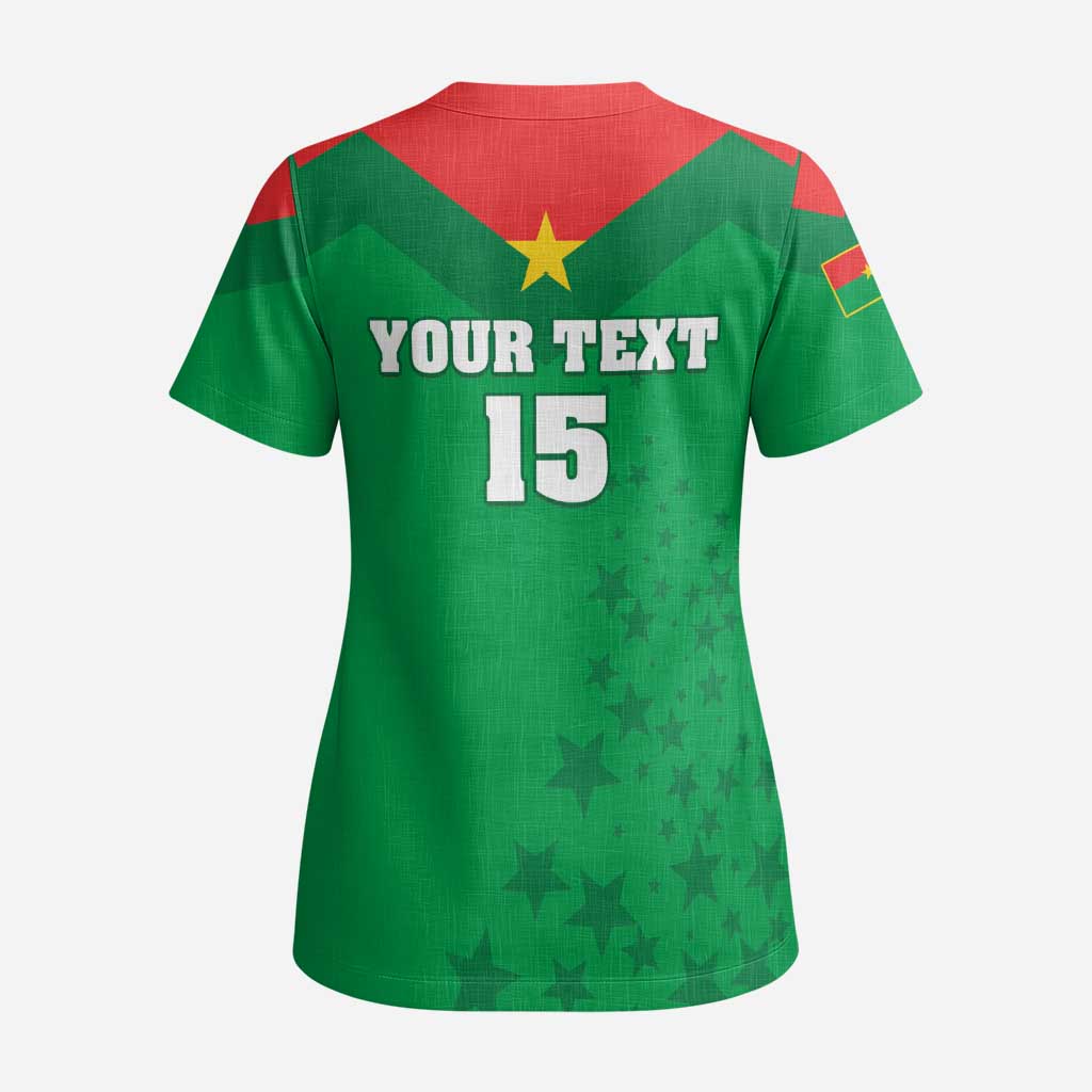 Custom Burkina Faso Football Scrub Top Go Champions Les Etalons - Wonder Print Shop