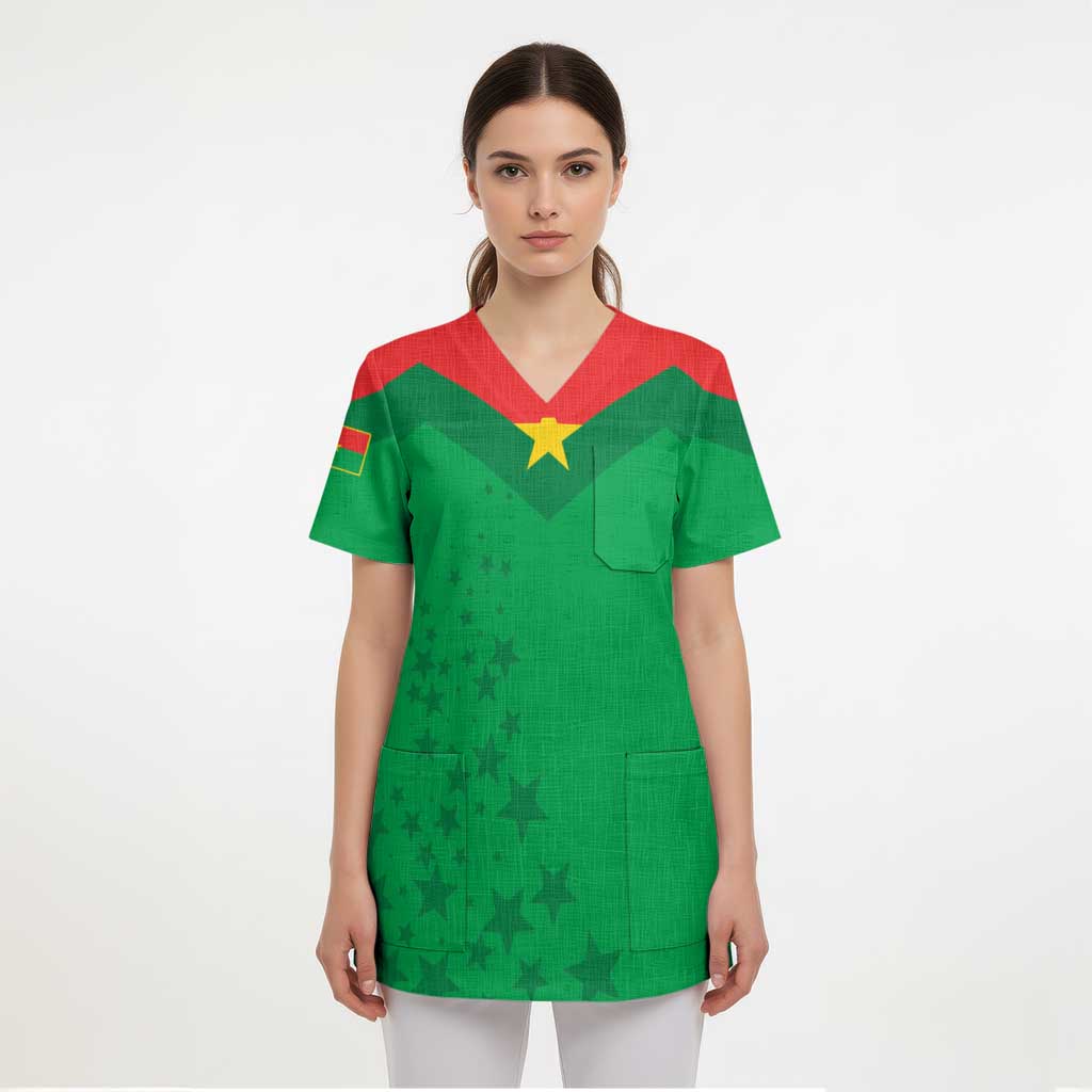 Custom Burkina Faso Football Scrub Top Go Champions Les Etalons - Wonder Print Shop