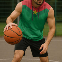 Custom Burkina Faso Football Sleeveless Hoodie Go Champions Les Etalons - Wonder Print Shop