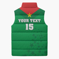 Custom Burkina Faso Football Sleeveless Puffer Jacket Go Champions Les Etalons - Wonder Print Shop