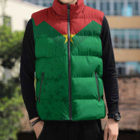 Custom Burkina Faso Football Sleeveless Puffer Jacket Go Champions Les Etalons - Wonder Print Shop