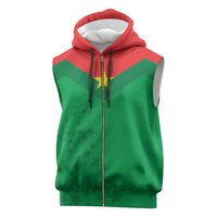 Custom Burkina Faso Football Sleeveless Zip Hoodie Go Champions Les Etalons - Wonder Print Shop
