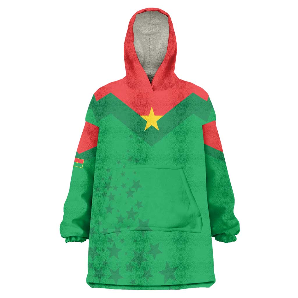 Custom Burkina Faso Football Wearable Blanket Hoodie Go Champions Les Etalons - Wonder Print Shop