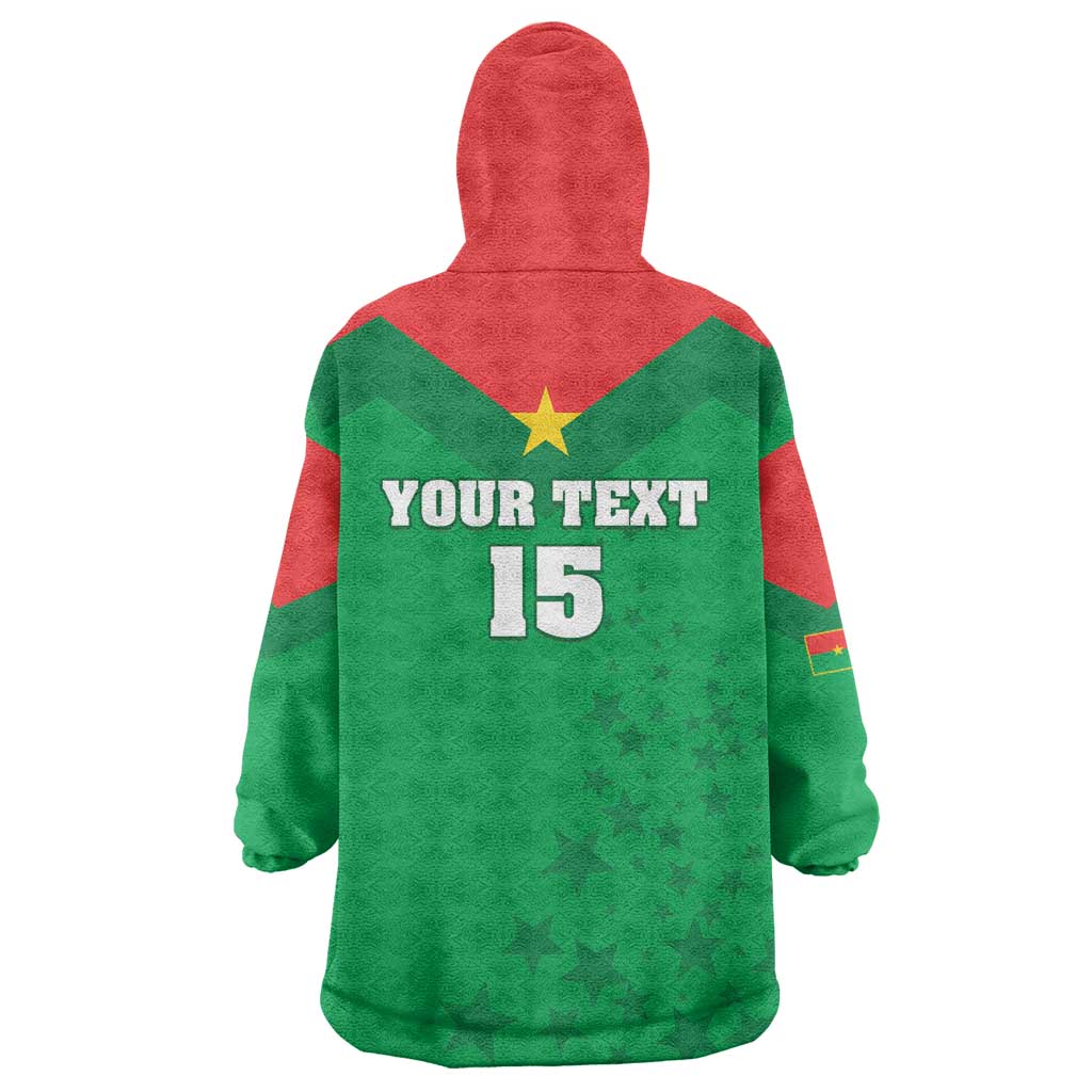 Custom Burkina Faso Football Wearable Blanket Hoodie Go Champions Les Etalons - Wonder Print Shop