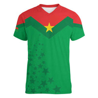 Custom Burkina Faso Football Women V-Neck T-Shirt Go Champions Les Etalons - Wonder Print Shop
