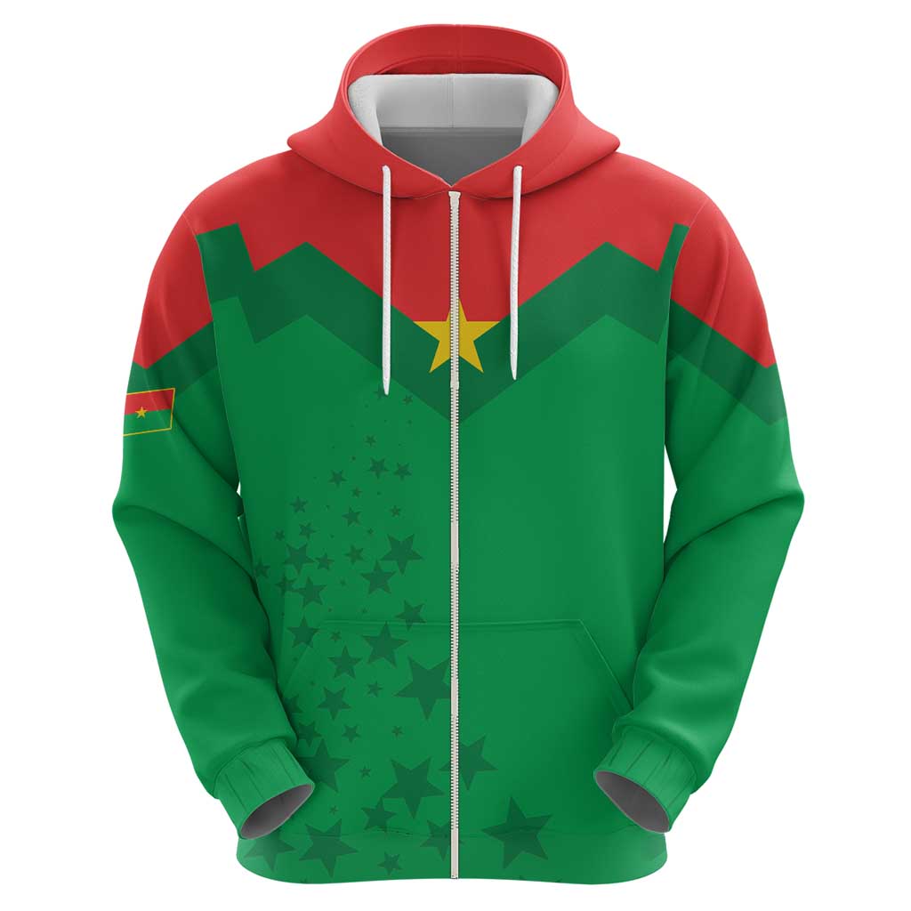 Custom Burkina Faso Football Zip Hoodie Go Champions Les Etalons - Wonder Print Shop