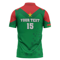 Custom Burkina Faso Football Zipper Polo Shirt Go Champions Les Etalons - Wonder Print Shop