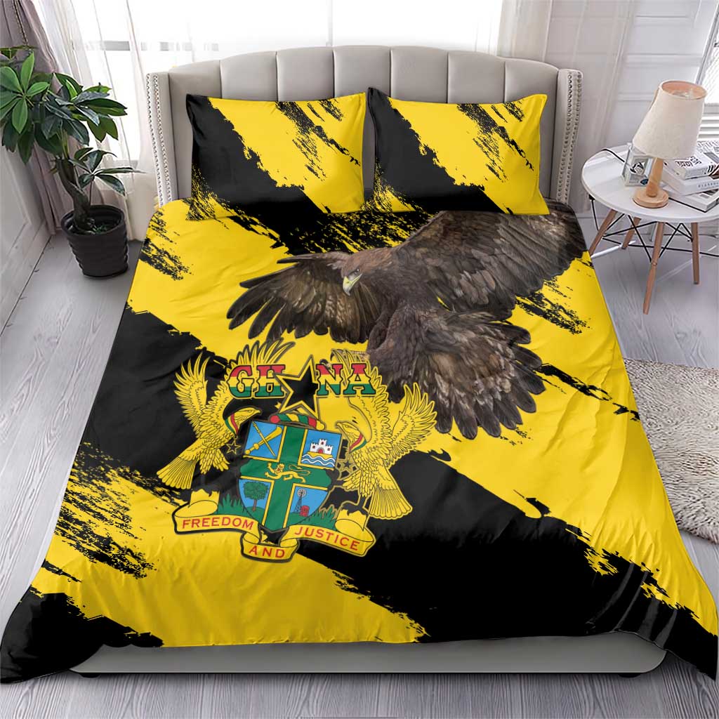 Ghana Eagle Bedding Set Coat Of Arms - Grunge Style