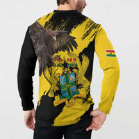 Ghana Eagle Button Sweatshirt Coat Of Arms - Grunge Style