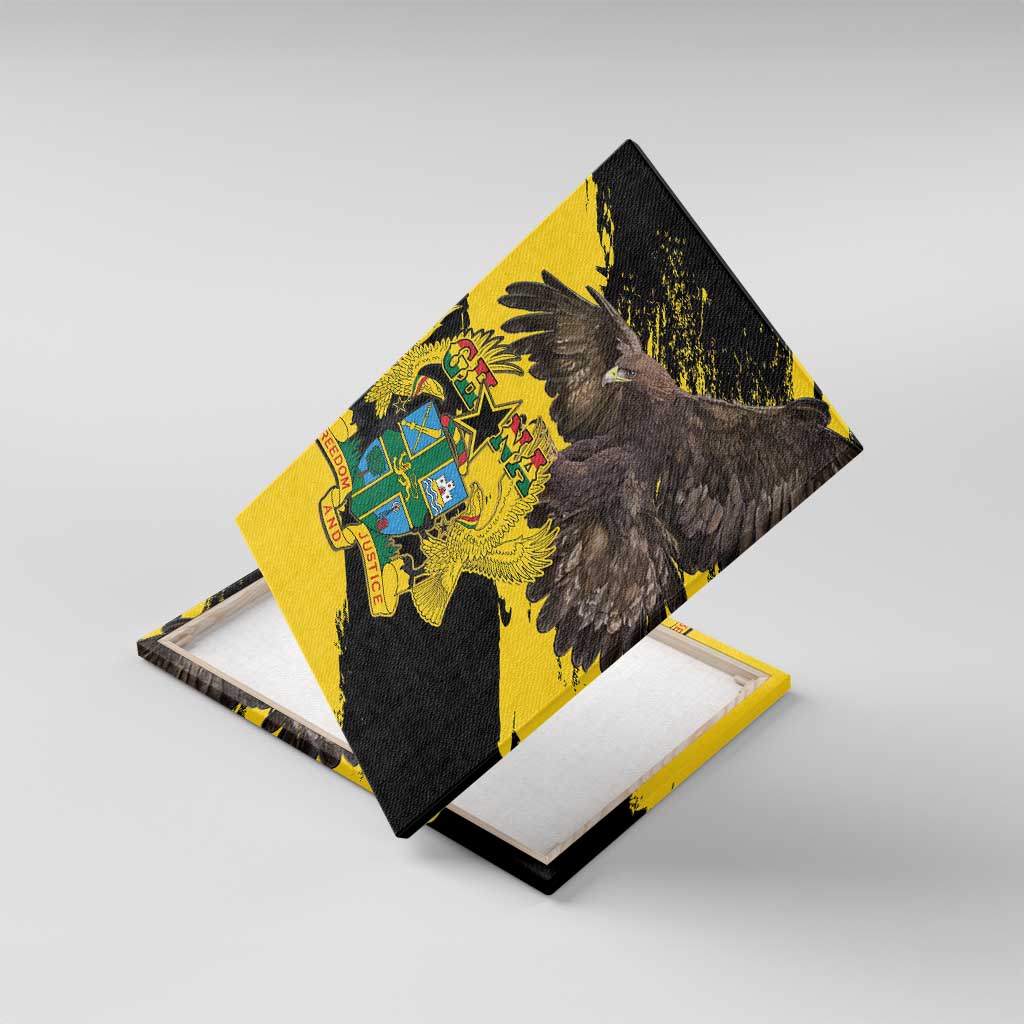 Ghana Eagle Canvas Wall Art Coat Of Arms - Grunge Style