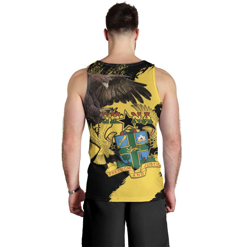 Ghana Eagle Men Tank Top Coat Of Arms - Grunge Style
