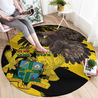 Ghana Eagle Round Carpet Coat Of Arms - Grunge Style - Wonder Print Shop
