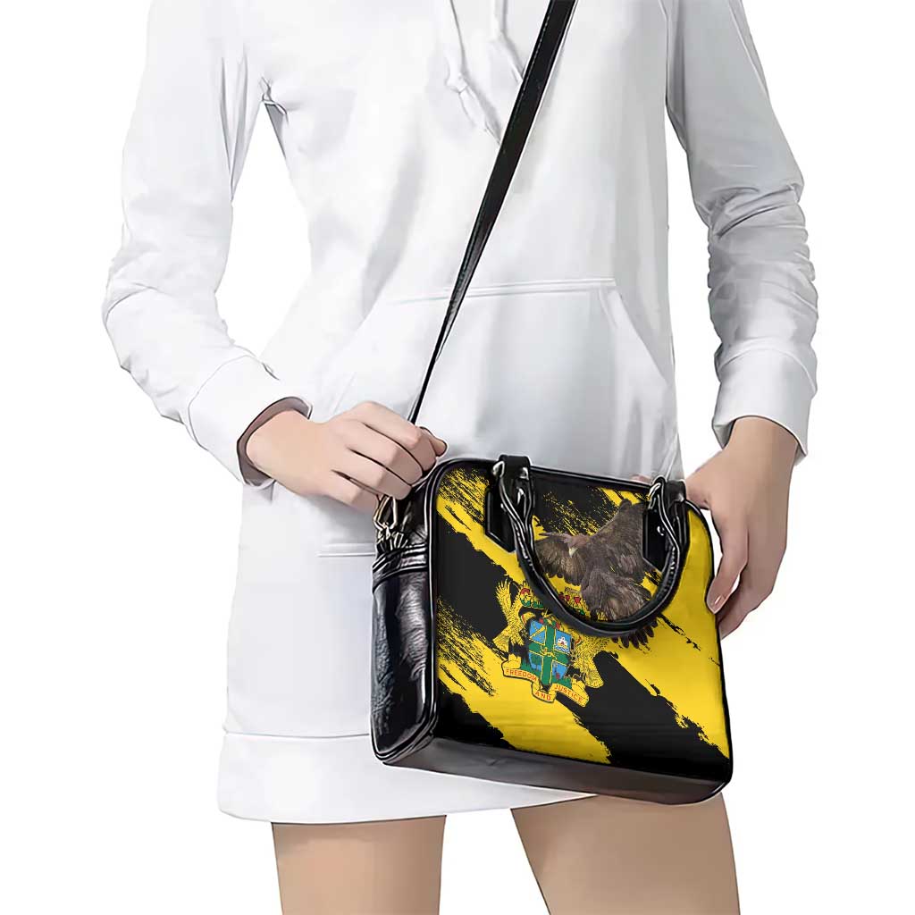 Ghana Eagle Shoulder Handbag Coat Of Arms - Grunge Style - Wonder Print Shop