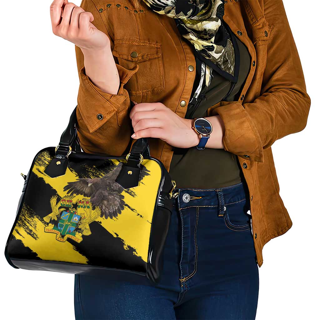 Ghana Eagle Shoulder Handbag Coat Of Arms - Grunge Style - Wonder Print Shop