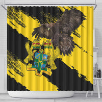 Ghana Eagle Shower Curtain Coat Of Arms - Grunge Style - Wonder Print Shop
