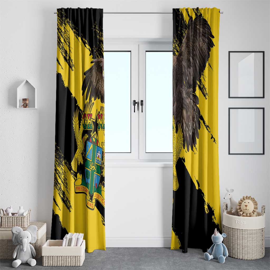 Ghana Eagle Window Curtain Coat Of Arms - Grunge Style - Wonder Print Shop