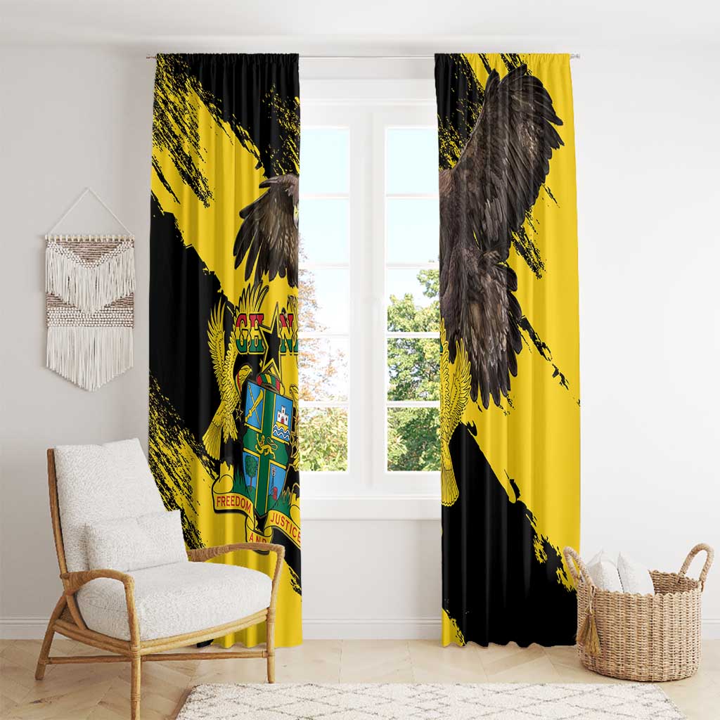Ghana Eagle Window Curtain Coat Of Arms - Grunge Style - Wonder Print Shop