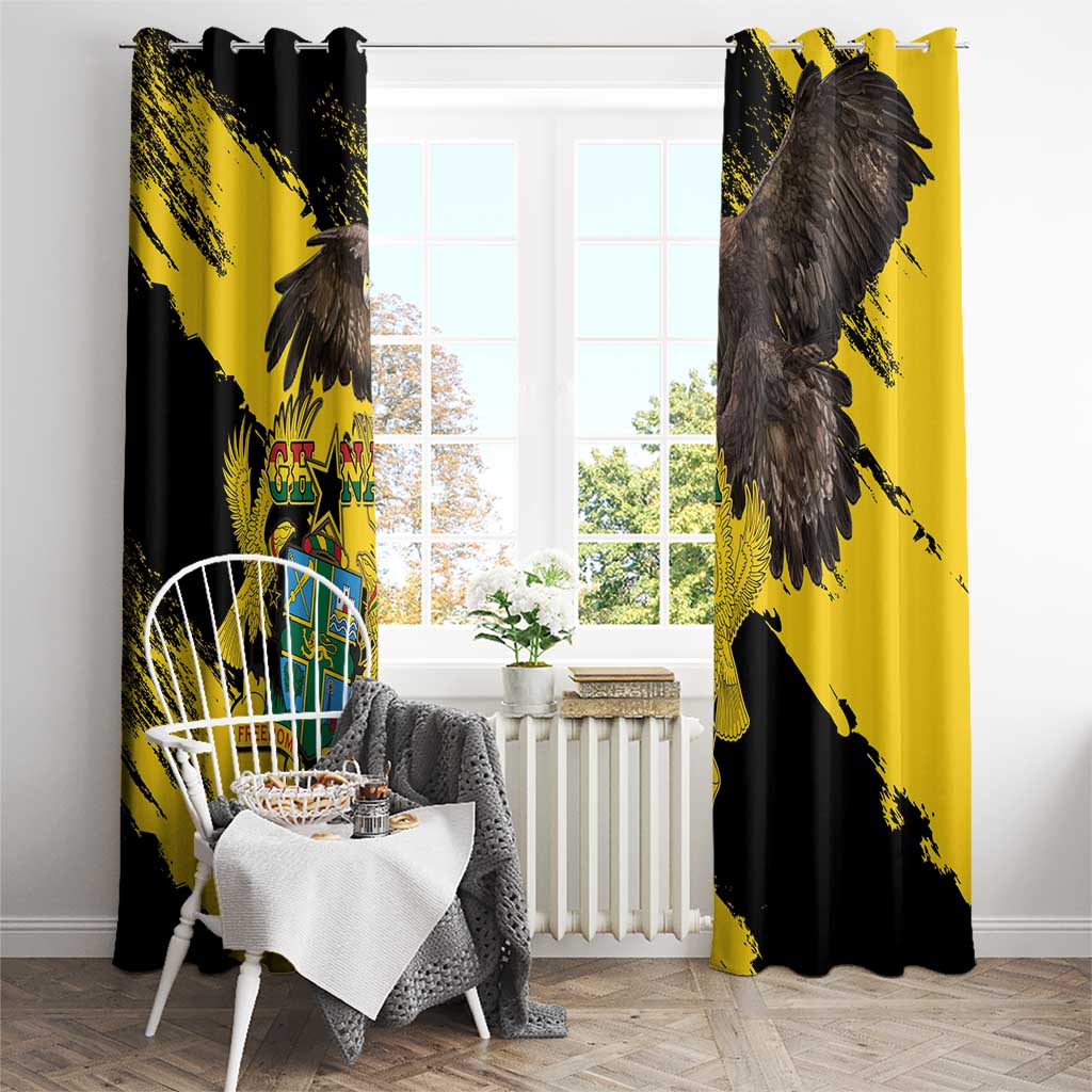 Ghana Eagle Window Curtain Coat Of Arms - Grunge Style - Wonder Print Shop
