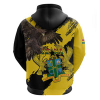 Ghana Eagle Zip Hoodie Coat Of Arms - Grunge Style - Wonder Print Shop