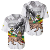 Adwa Victory Day Baseball Jersey Menelik II and Mount Soloda - Lion Of Judah