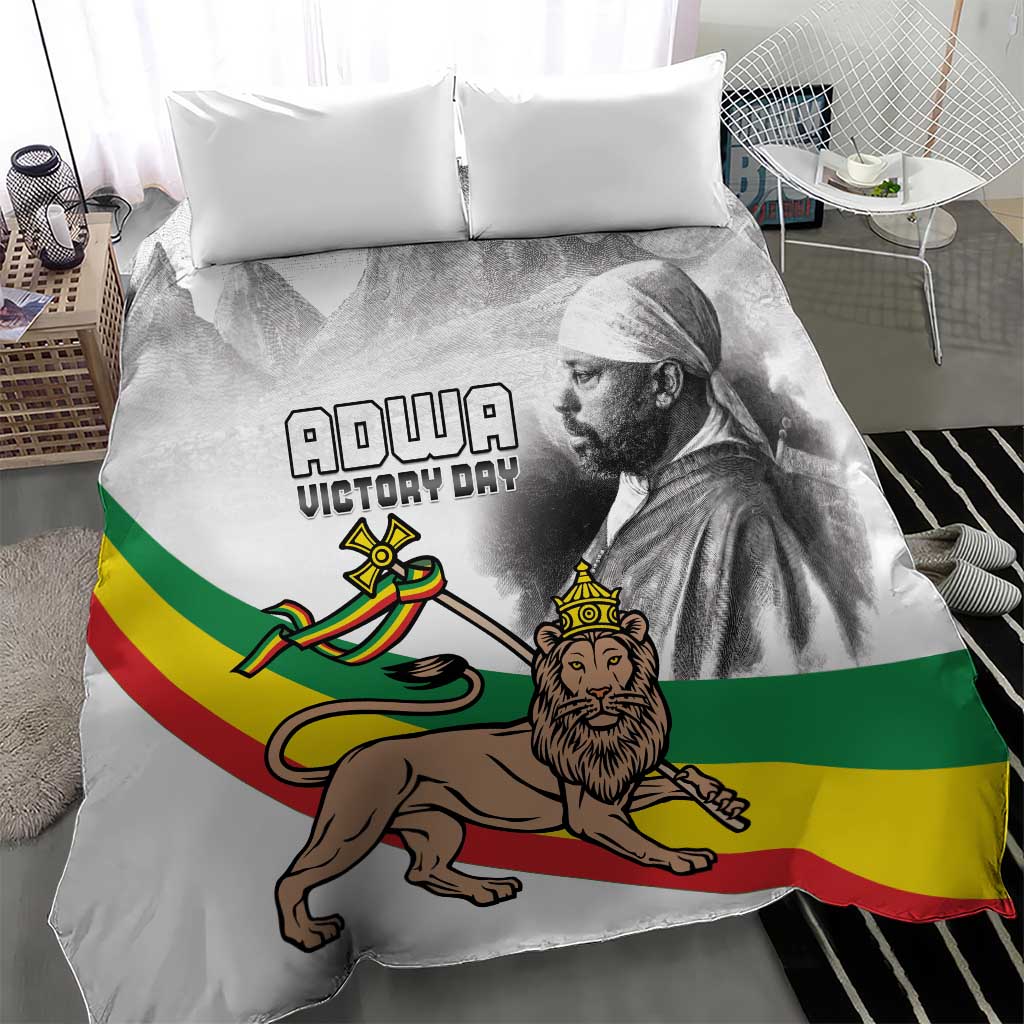 Adwa Victory Day Bedding Set Menelik II and Mount Soloda - Lion Of Judah
