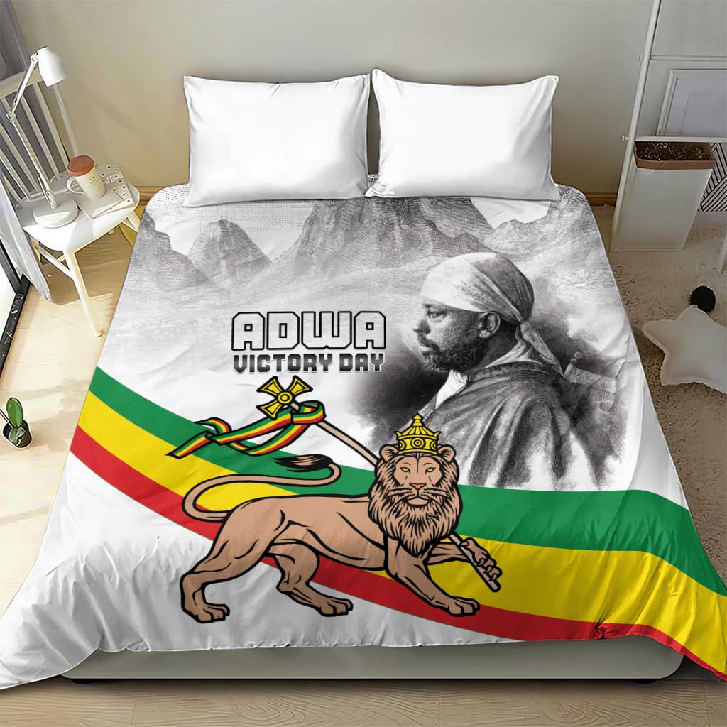 Adwa Victory Day Bedding Set Menelik II and Mount Soloda - Lion Of Judah