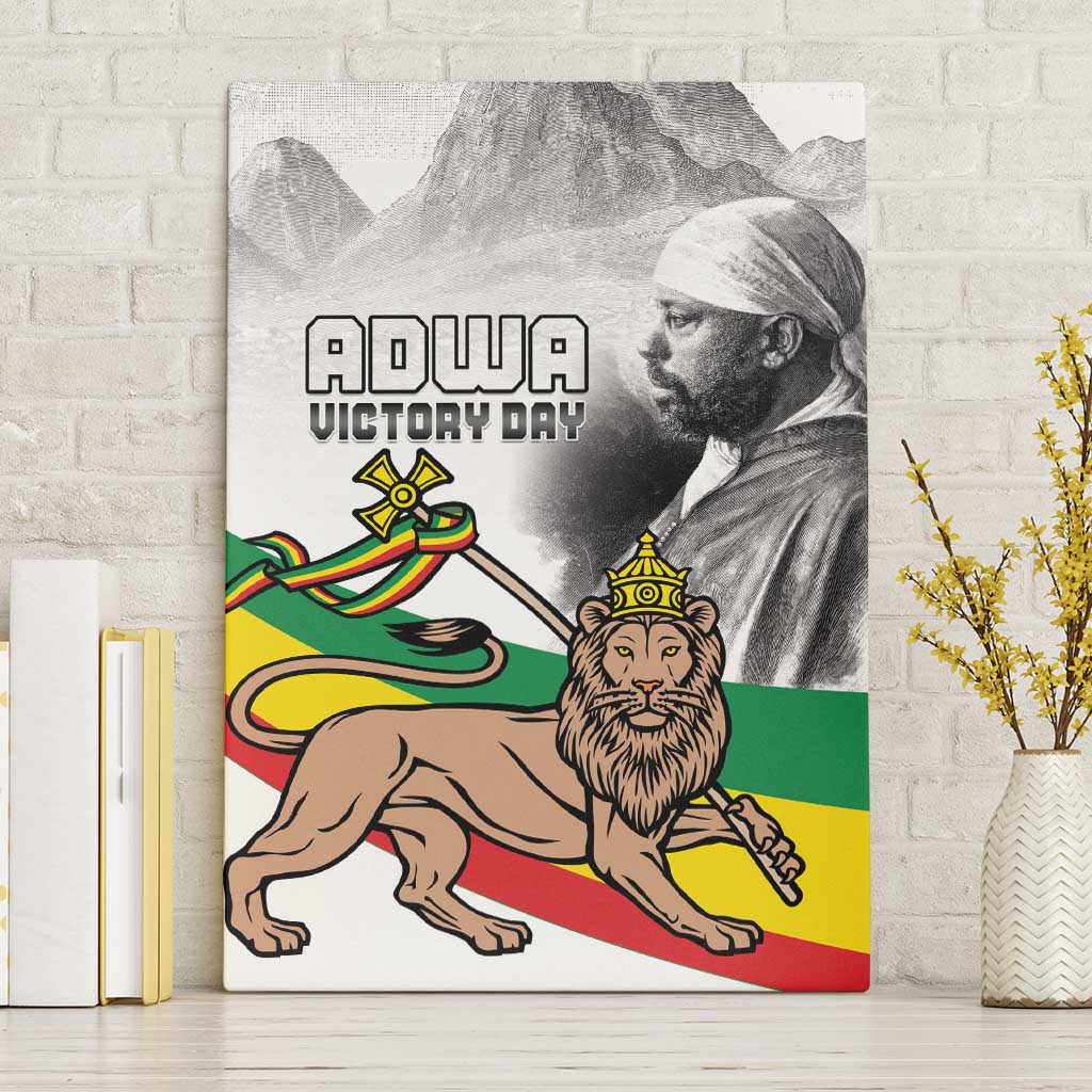 Adwa Victory Day Canvas Wall Art Menelik II and Mount Soloda - Lion Of Judah