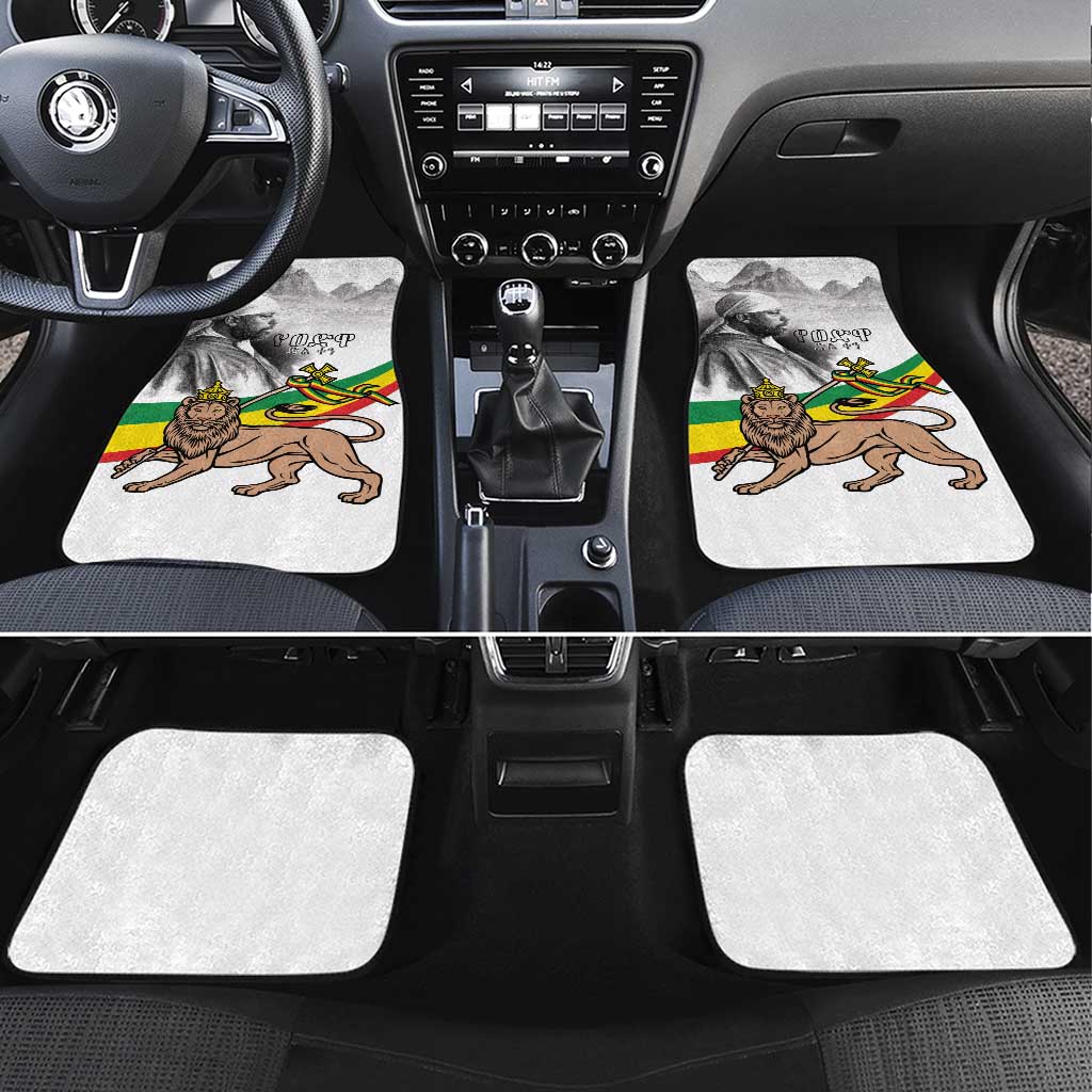 Adwa Victory Day Car Mats Menelik II and Mount Soloda - Lion Of Judah