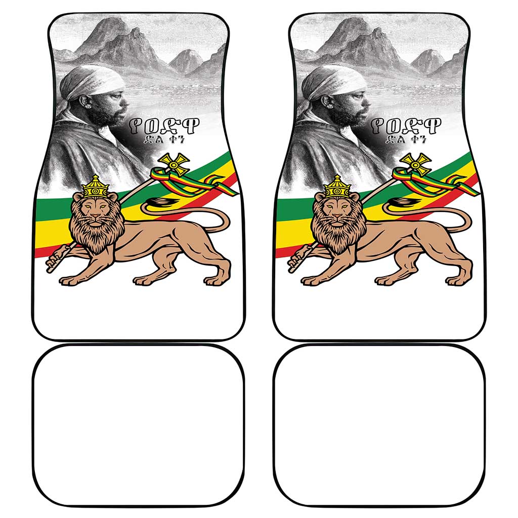 Adwa Victory Day Car Mats Menelik II and Mount Soloda - Lion Of Judah