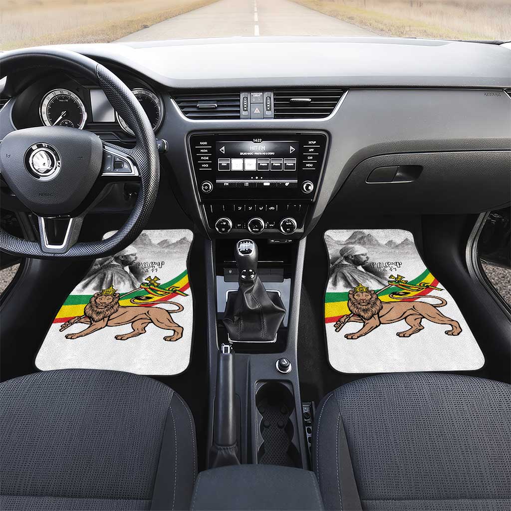 Adwa Victory Day Car Mats Menelik II and Mount Soloda - Lion Of Judah