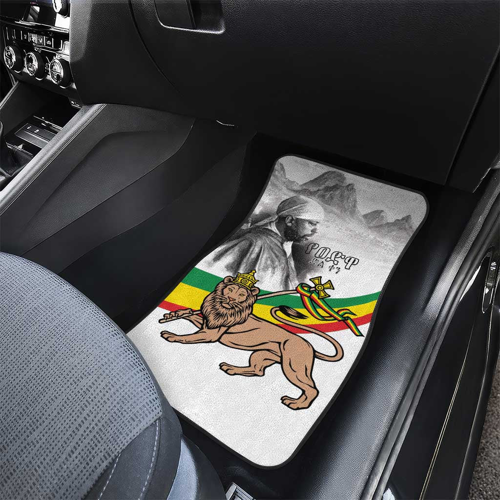 Adwa Victory Day Car Mats Menelik II and Mount Soloda - Lion Of Judah