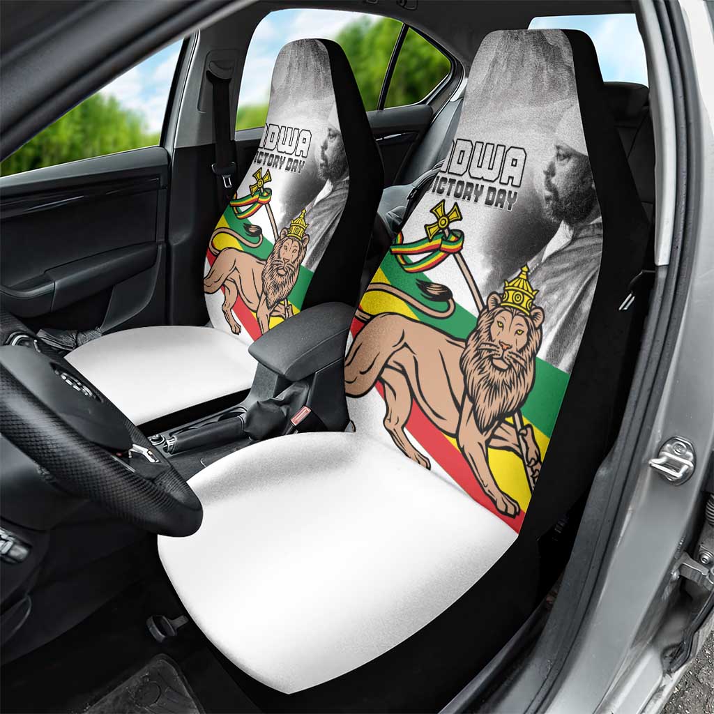 Adwa Victory Day Car Seat Cover Menelik II and Mount Soloda - Lion Of Judah