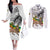 Adwa Victory Day Couples Matching Off The Shoulder Long Sleeve Dress and Long Sleeve Button Shirt Menelik II and Mount Soloda - Lion Of Judah