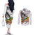 Adwa Victory Day Couples Matching Off The Shoulder Long Sleeve Dress and Long Sleeve Button Shirt Menelik II and Mount Soloda - Lion Of Judah