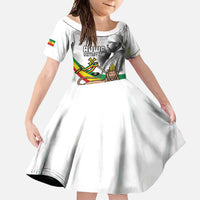 Adwa Victory Day Family Matching Summer Maxi Dress and Hawaiian Shirt Menelik II and Mount Soloda - Lion Of Judah
