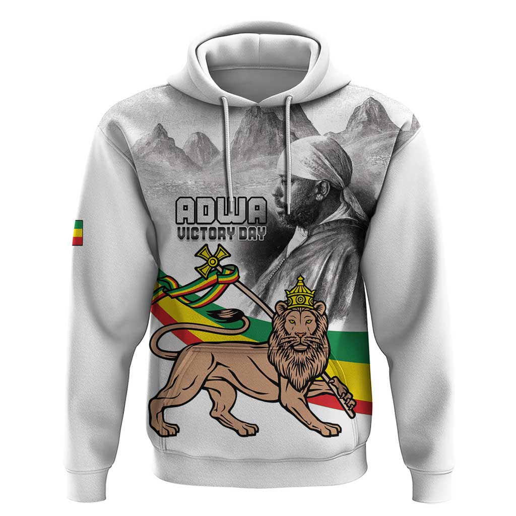 Adwa Victory Day Hoodie Menelik II and Mount Soloda - Lion Of Judah