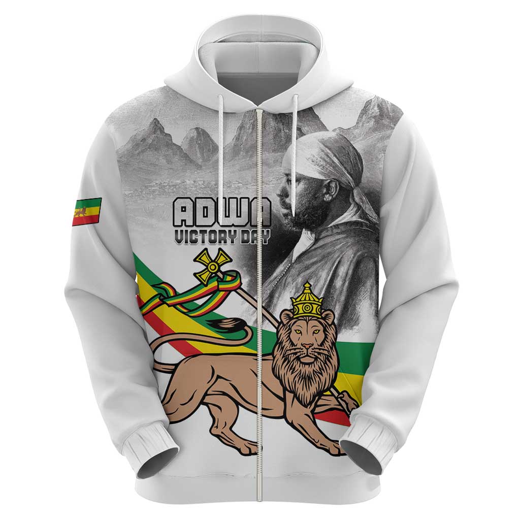 Adwa Victory Day Hoodie Menelik II and Mount Soloda - Lion Of Judah