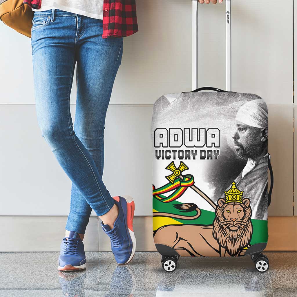 Adwa Victory Day Luggage Cover Menelik II and Mount Soloda - Lion Of Judah