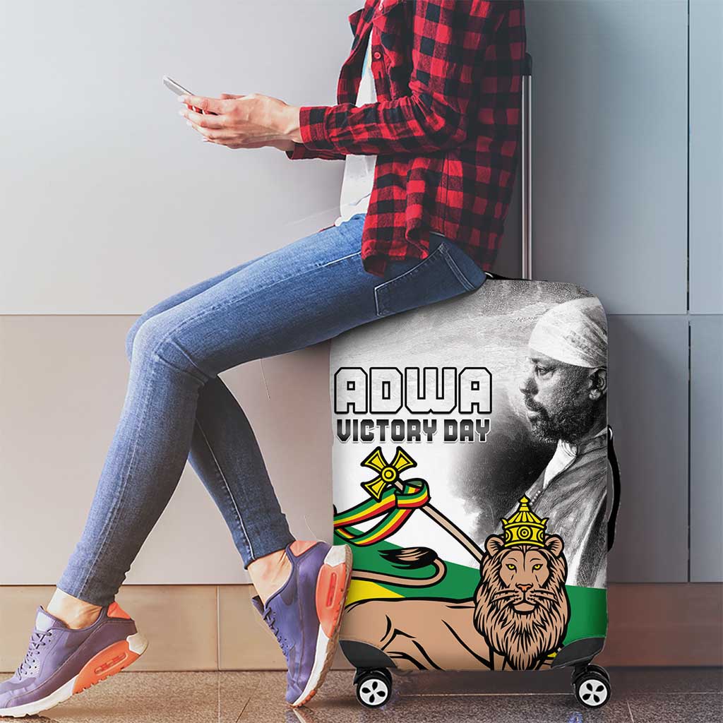 Adwa Victory Day Luggage Cover Menelik II and Mount Soloda - Lion Of Judah