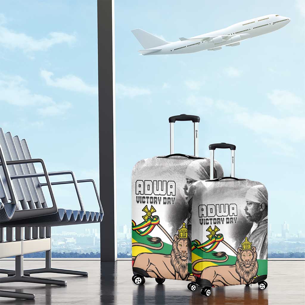 Adwa Victory Day Luggage Cover Menelik II and Mount Soloda - Lion Of Judah