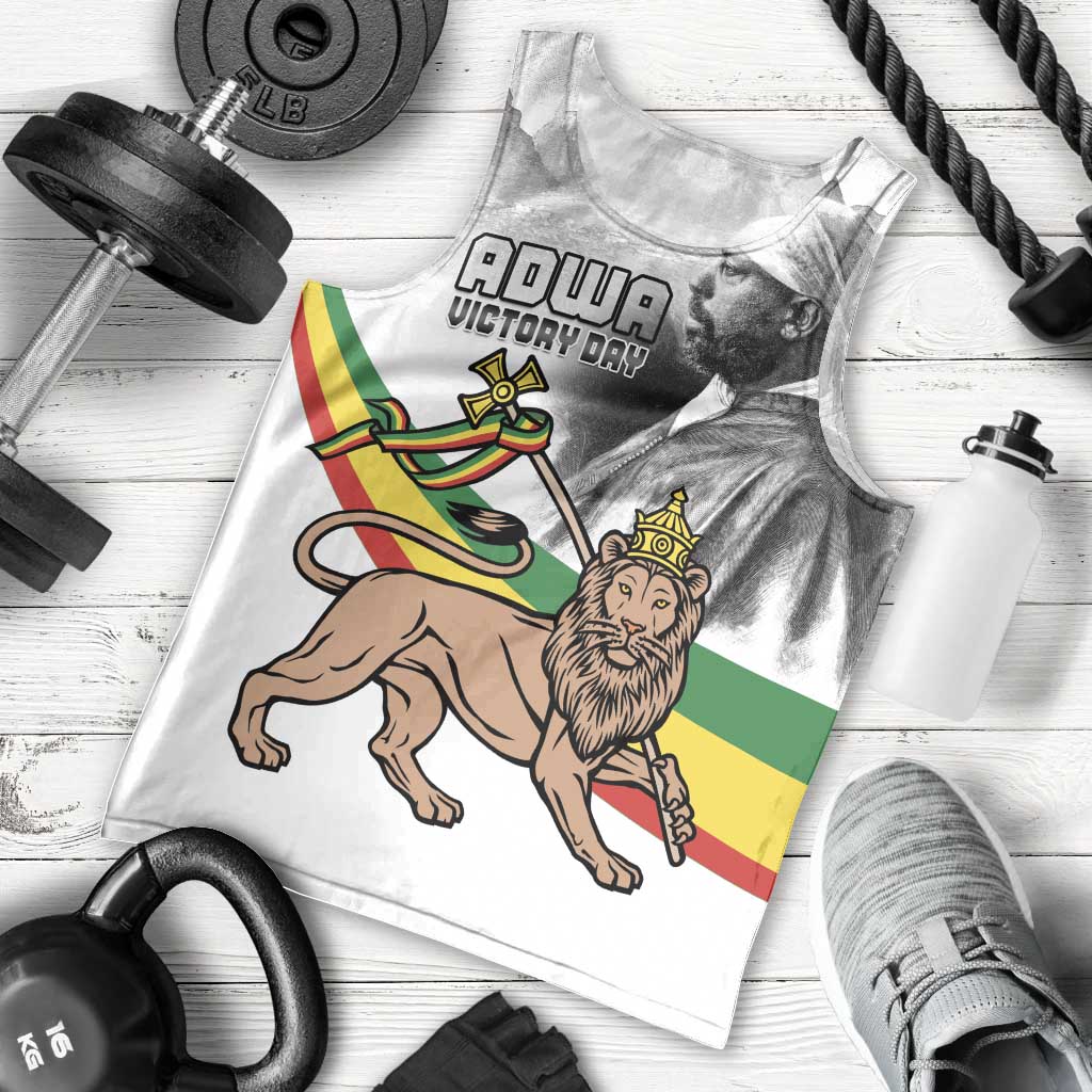 Adwa Victory Day Men Tank Top Menelik II and Mount Soloda - Lion Of Judah