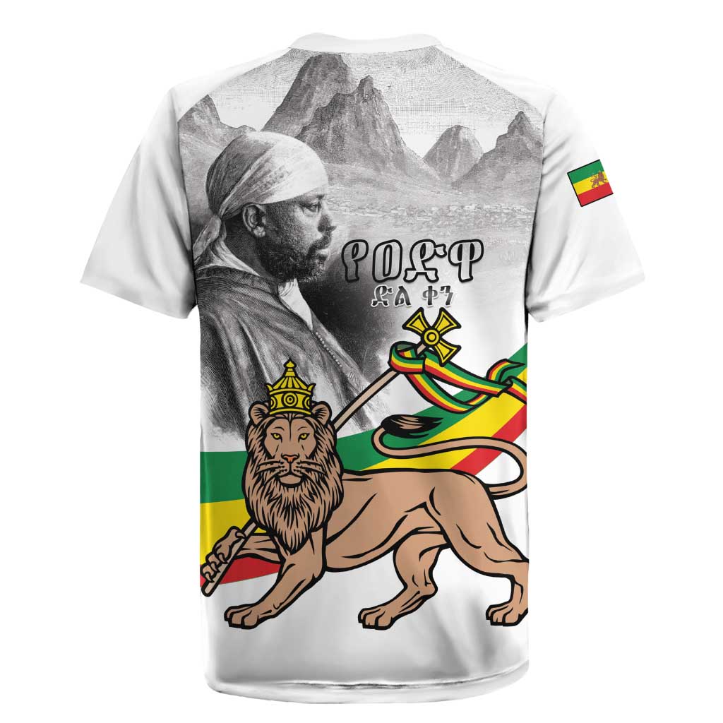 Adwa Victory Day Rugby Jersey Menelik II and Mount Soloda - Lion Of Judah - Wonder Print Shop