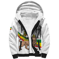 Adwa Victory Day Sherpa Hoodie Menelik II and Mount Soloda - Lion Of Judah - Wonder Print Shop