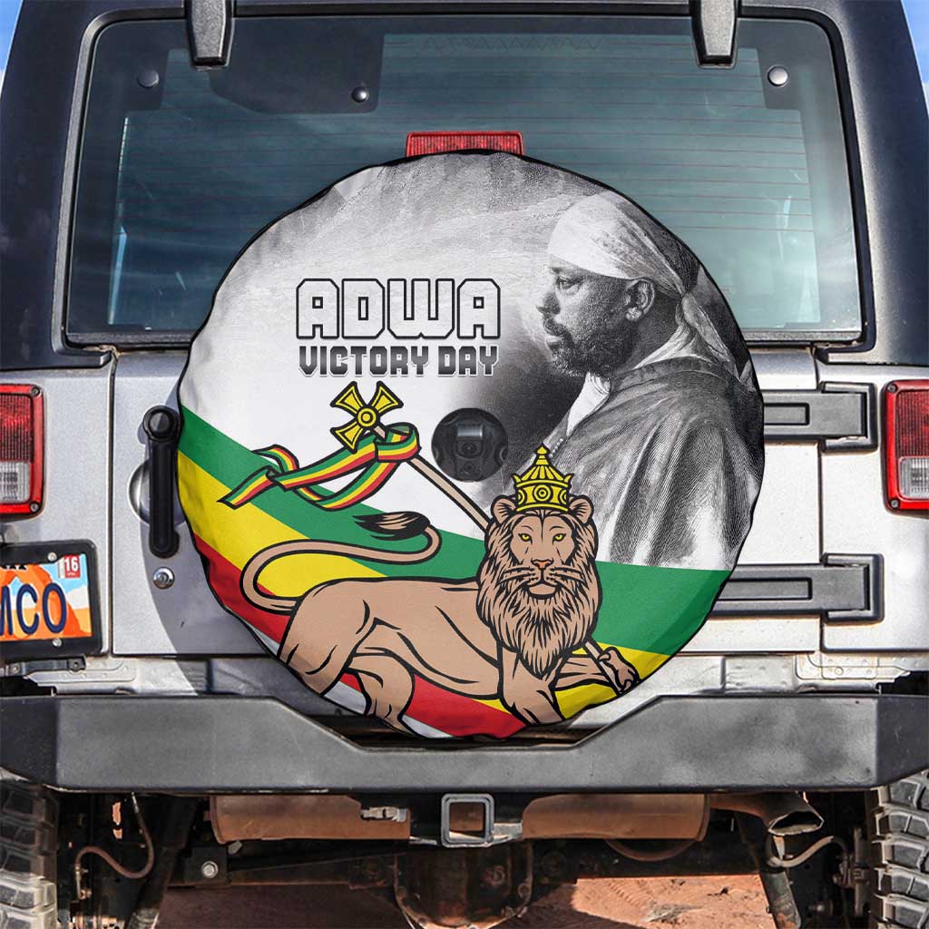 Adwa Victory Day Spare Tire Cover Menelik II and Mount Soloda - Lion Of Judah - Wonder Print Shop