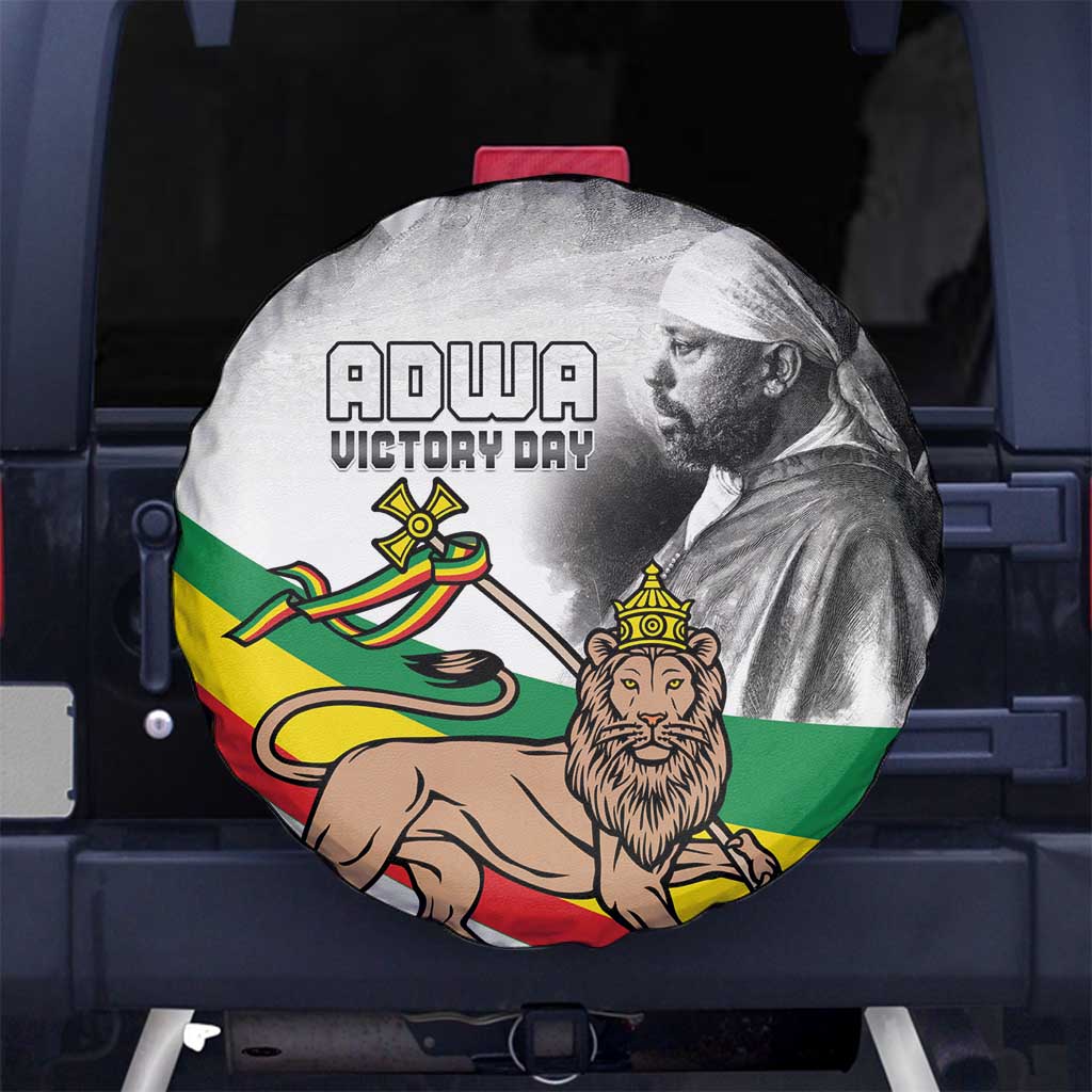 Adwa Victory Day Spare Tire Cover Menelik II and Mount Soloda - Lion Of Judah - Wonder Print Shop