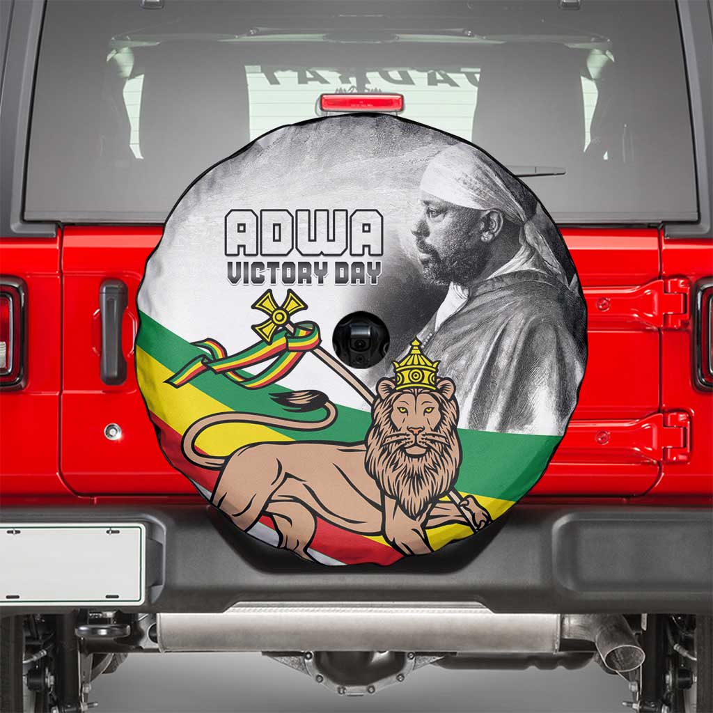 Adwa Victory Day Spare Tire Cover Menelik II and Mount Soloda - Lion Of Judah - Wonder Print Shop