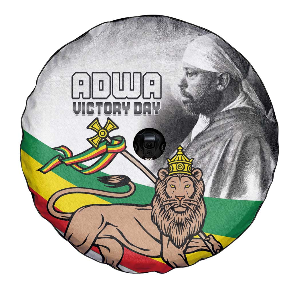 Adwa Victory Day Spare Tire Cover Menelik II and Mount Soloda - Lion Of Judah - Wonder Print Shop