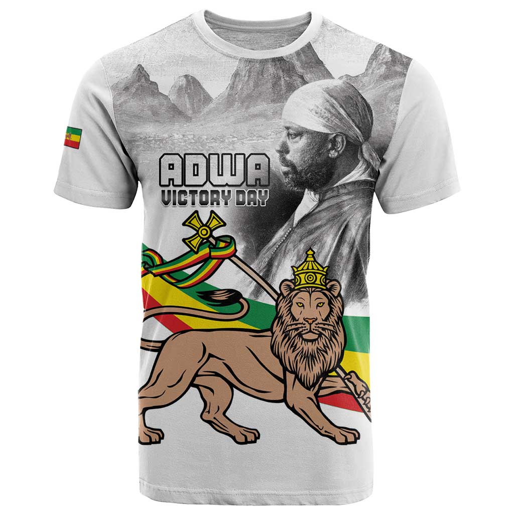 Adwa Victory Day T Shirt Menelik II and Mount Soloda - Lion Of Judah - Wonder Print Shop