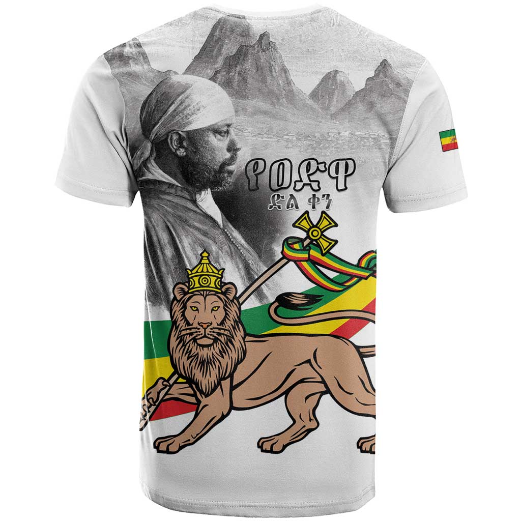 Adwa Victory Day T Shirt Menelik II and Mount Soloda - Lion Of Judah - Wonder Print Shop